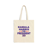 Kamala Harris for President Cotton Canvas Tote Bag