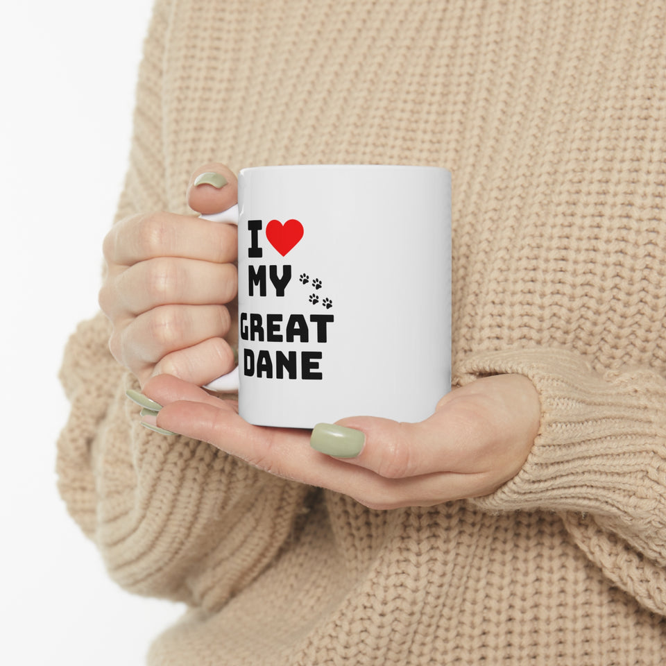 I Love My Great Dane Ceramic Mug 11oz