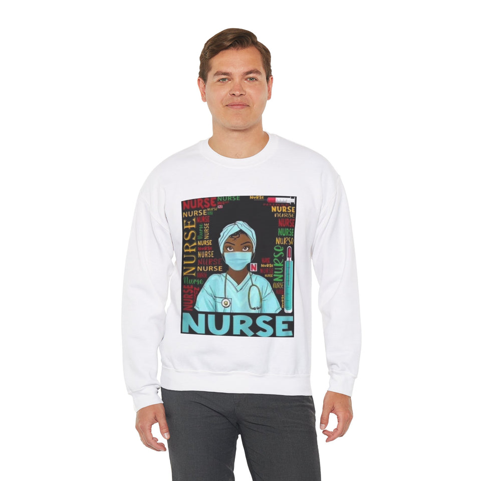 Black Nurse Crewneck Sweatshirt