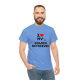 I Love My Golden Retriever Unisex Heavy Cotton Tee