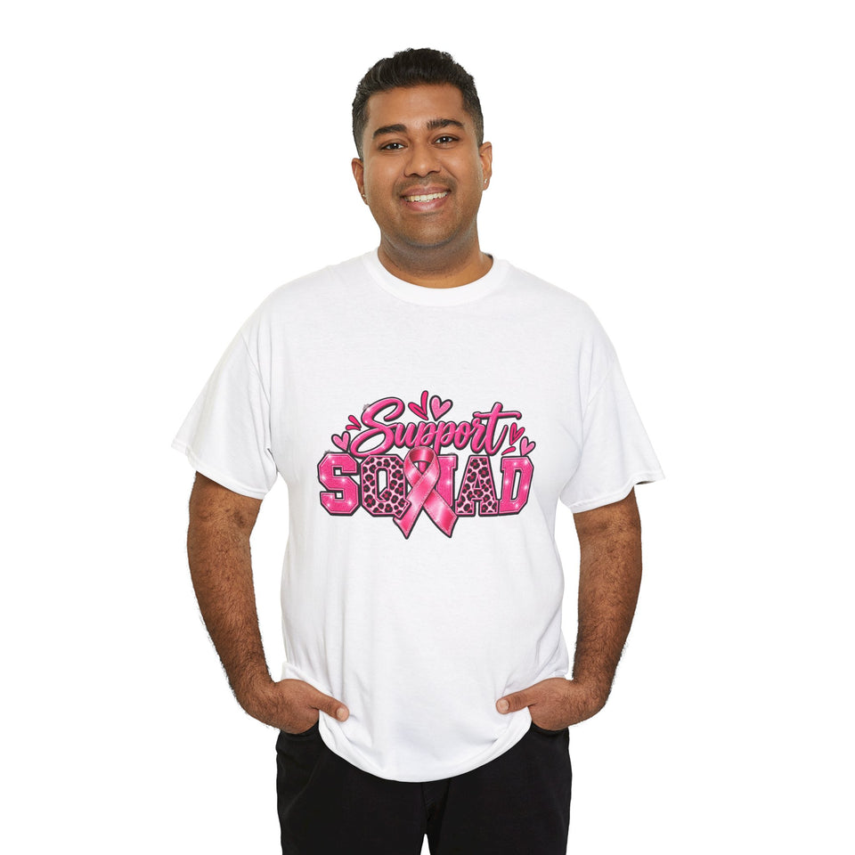 Support Squad Breast Cancer Awareness Unisex Heavy Cotton Tee