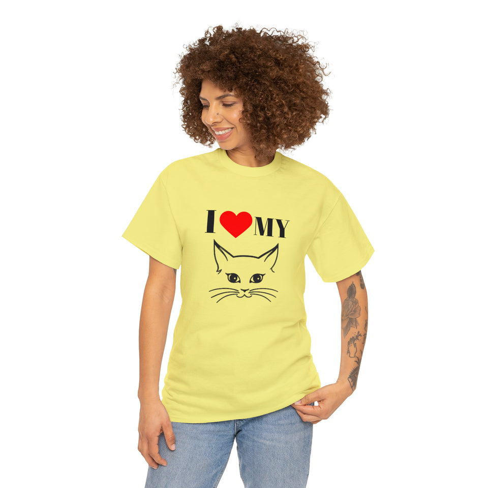 I Love My Cat Unisex Heavy Cotton Tee