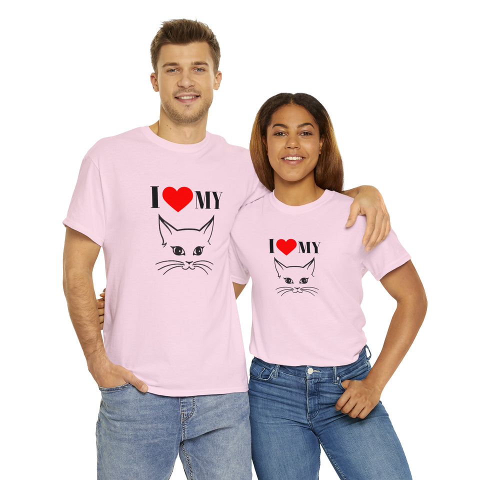 I Love My Cat Unisex Heavy Cotton Tee