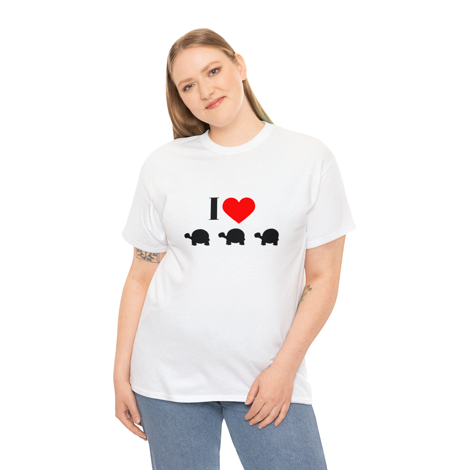 I Love Turtles Unisex Heavy Cotton Tee