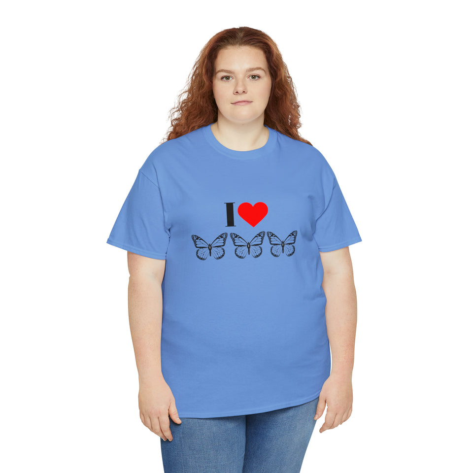 I Love Butterflies Unisex Heavy Cotton Tee