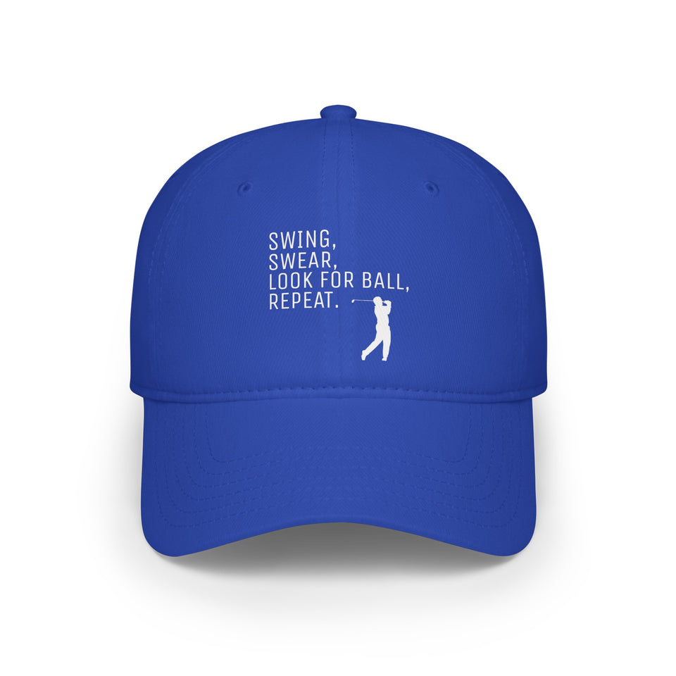 Golfer Swing Low Profile Baseball Cap