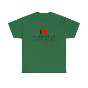 I Love Butterflies Unisex Heavy Cotton Tee