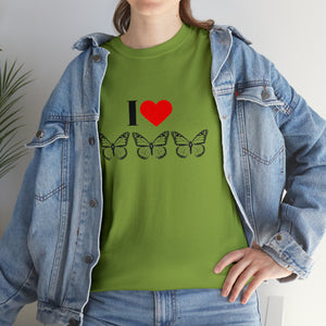 I Love Butterflies Unisex Heavy Cotton Tee