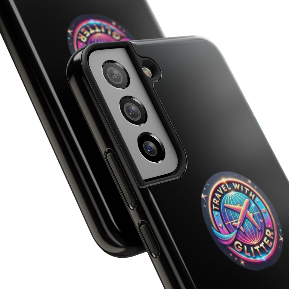 Travel With Glitter Tough Phone Cases