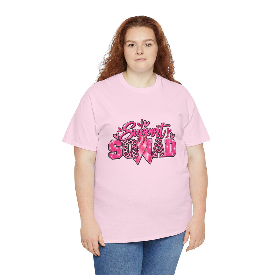 Support Squad Breast Cancer Awareness Unisex Heavy Cotton Tee