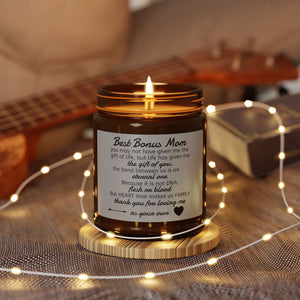 Best Bonus Mom Scented Soy Candle (Multi-Size, Amber Jar)