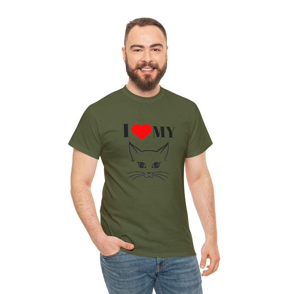 I Love My Cat Unisex Heavy Cotton Tee