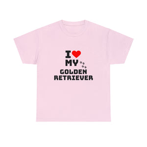 I Love My Golden Retriever Unisex Heavy Cotton Tee
