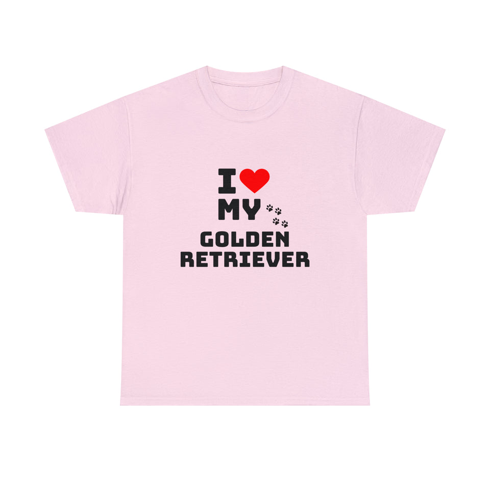I Love My Golden Retriever Unisex Heavy Cotton Tee