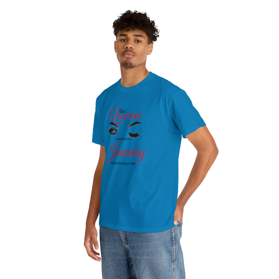 This Queen was Born In January Unisex Heavy Cotton Tee