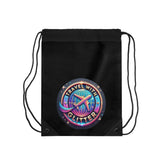 Travel With Glitter Drawstring Bag