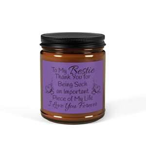 To My Bestie Scented Soy Candle (Multi-Size, Amber Jar)