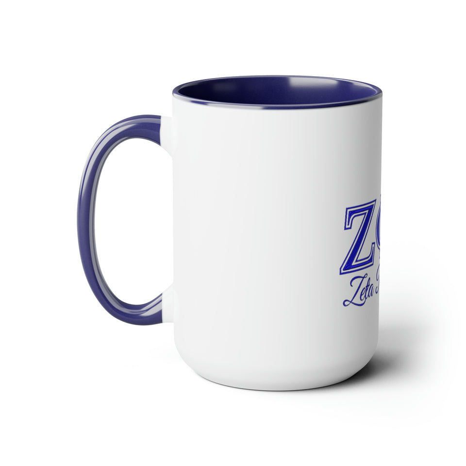 Zeta Phi Beta Two-Tone Coffee Mugs, 15oz