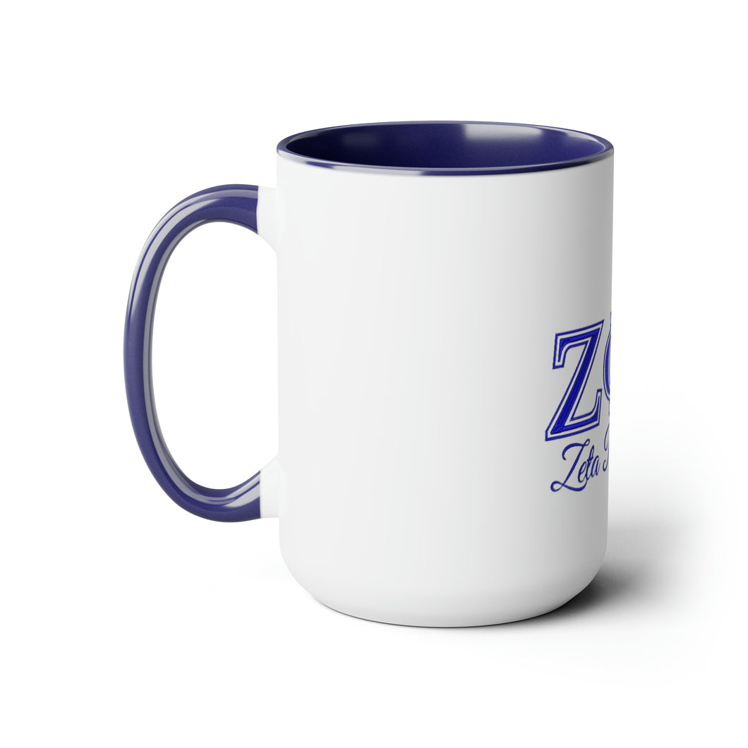 Zeta Phi Beta Two-Tone Coffee Mugs, 15oz