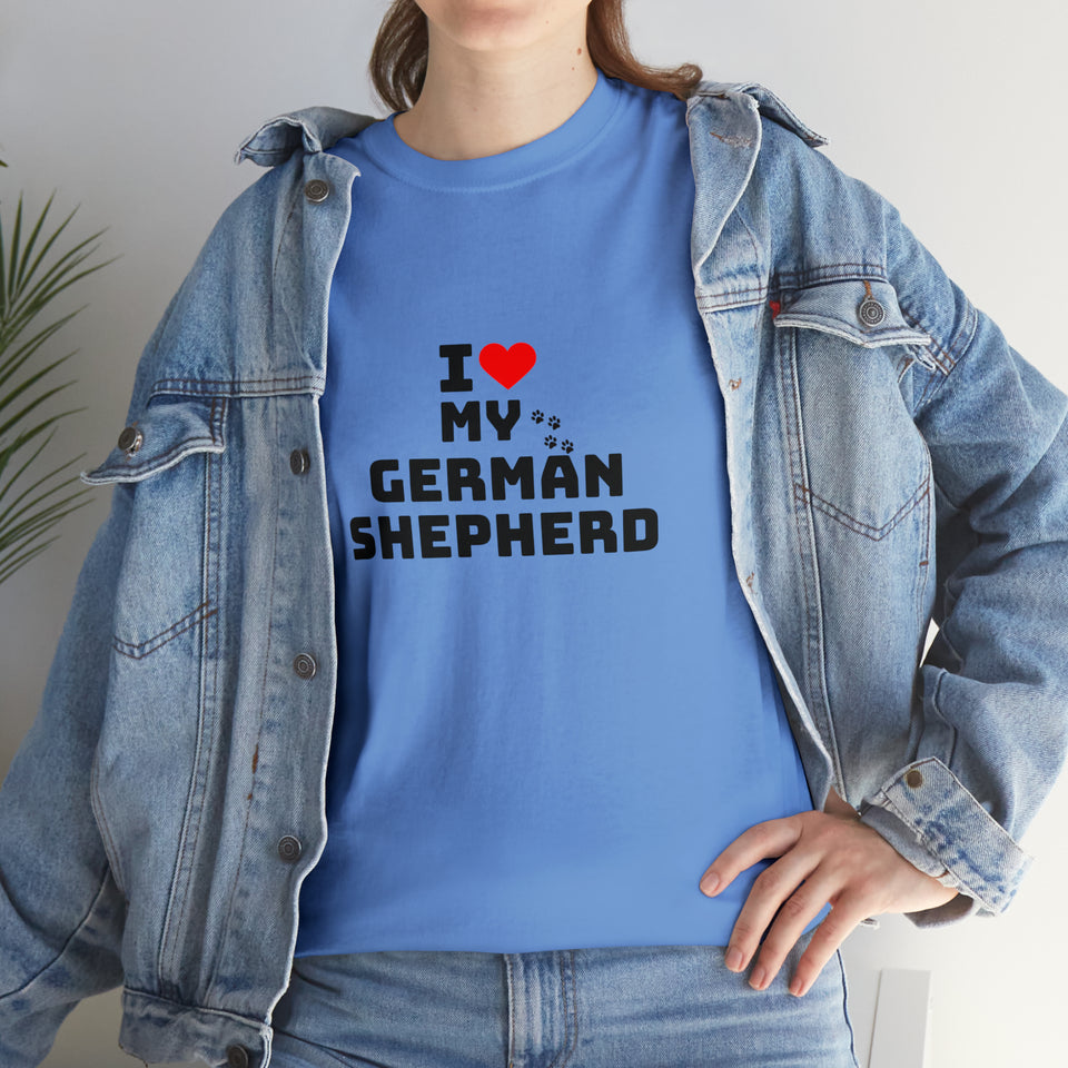 I Love My German Shepherd Unisex Heavy Cotton Tee
