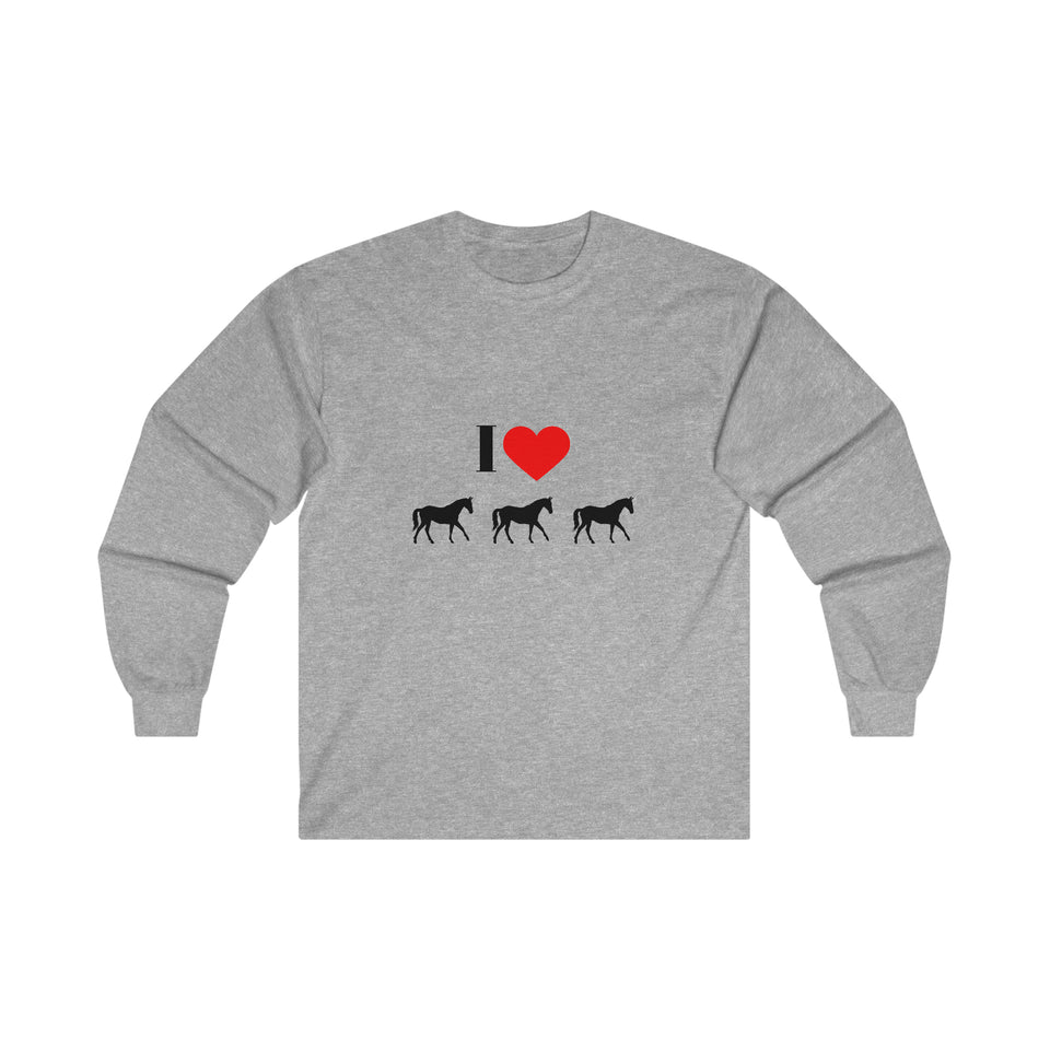I Love Horses Ultra Cotton Long Sleeve Tee