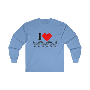 I Love Butterflies Ultra Cotton Long Sleeve Tee