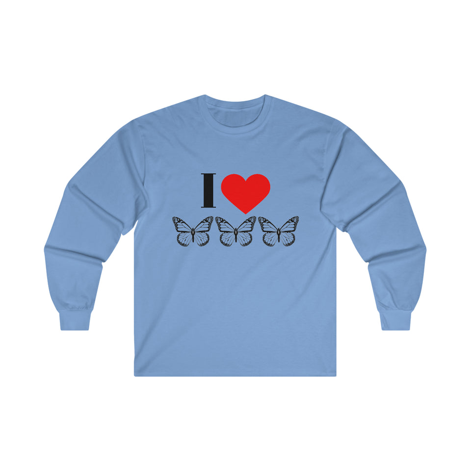 I Love Butterflies Ultra Cotton Long Sleeve Tee