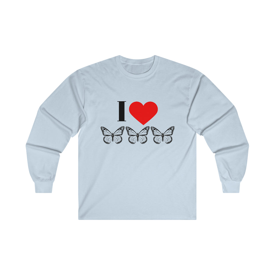 I Love Butterflies Ultra Cotton Long Sleeve Tee
