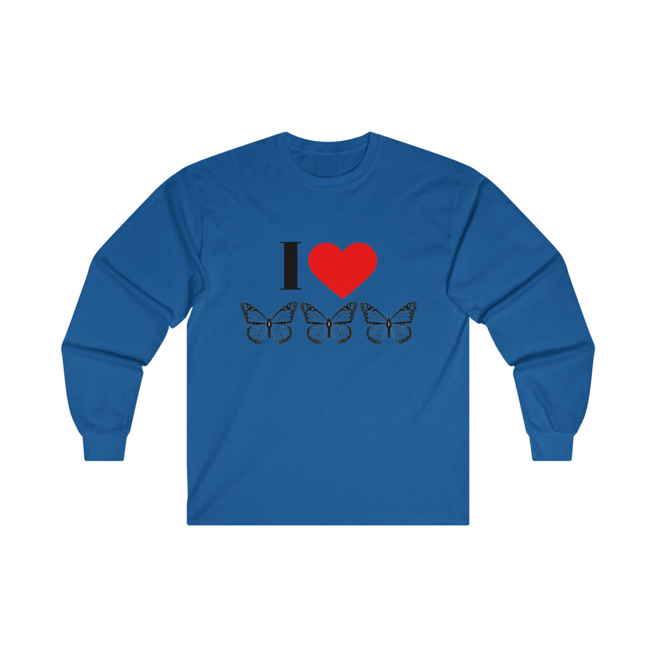 I Love Butterflies Ultra Cotton Long Sleeve Tee