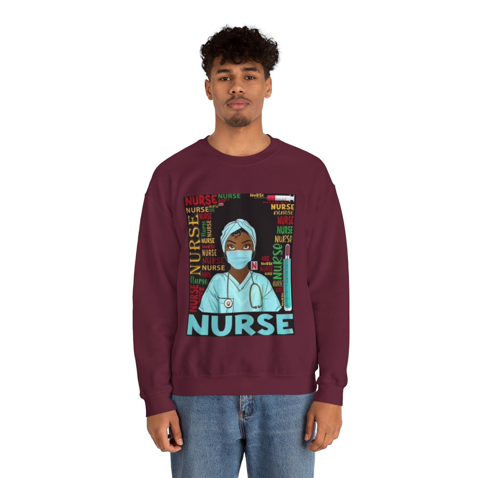 Black Nurse Crewneck Sweatshirt