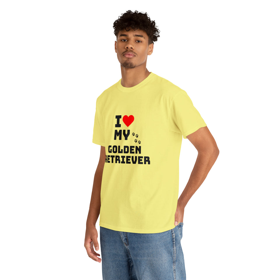 I Love My Golden Retriever Unisex Heavy Cotton Tee