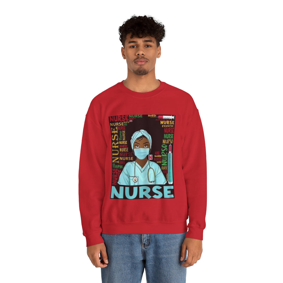 Black Nurse Crewneck Sweatshirt