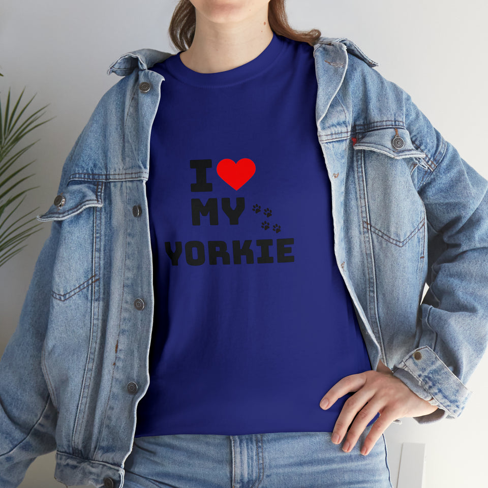 I Love My Yorkie Unisex Heavy Cotton Tee