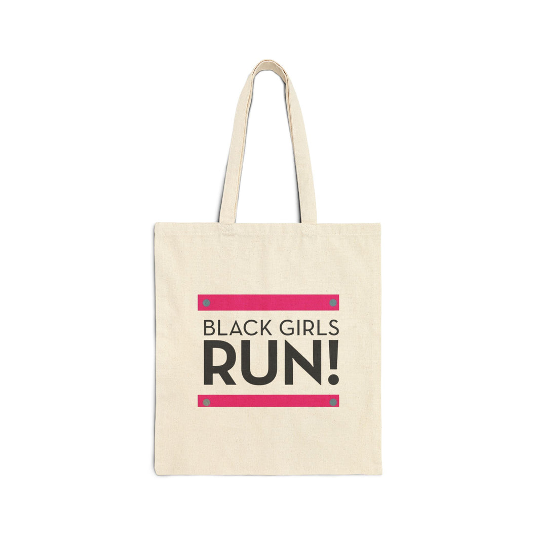 Black Girls Run Cotton Canvas Tote Bag