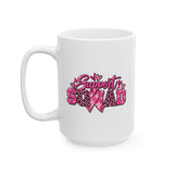 Support Squad Breast Cancer Awareness Ceramic Mug, (11oz, 15oz)