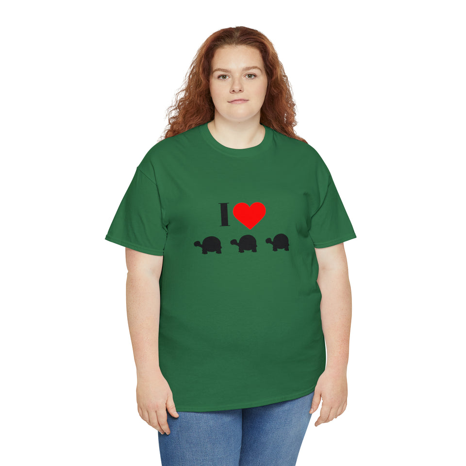 I Love Turtles Unisex Heavy Cotton Tee