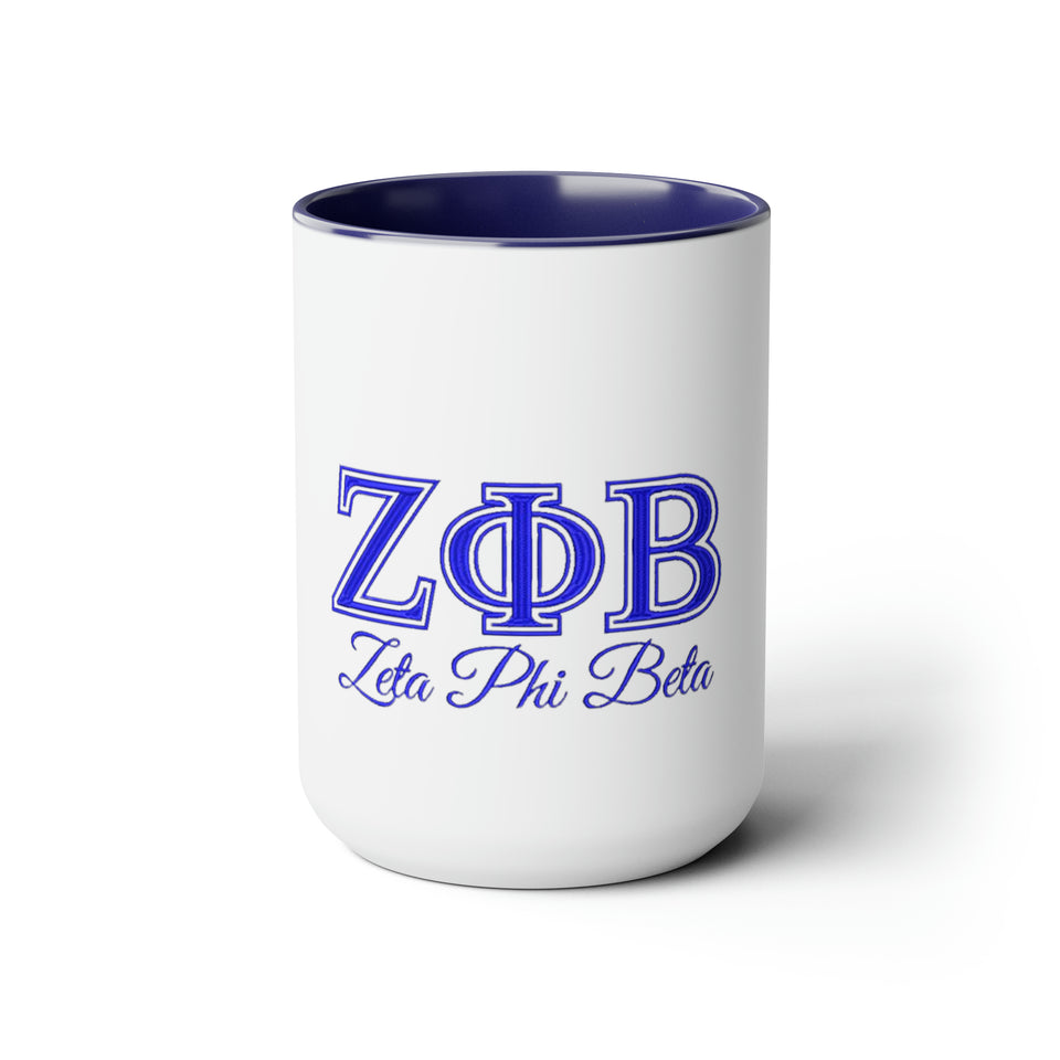 Zeta Phi Beta Two-Tone Coffee Mugs, 15oz