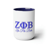 Zeta Phi Beta Two-Tone Coffee Mugs, 15oz