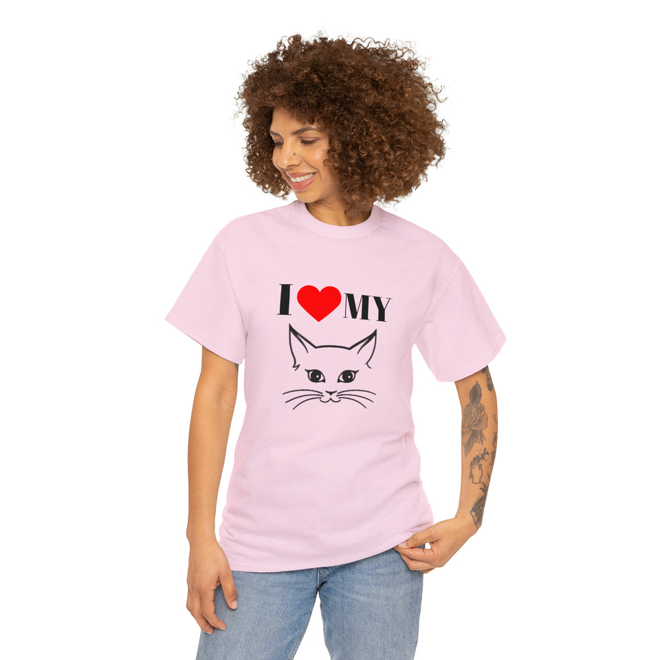I Love My Cat Unisex Heavy Cotton Tee