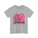 3 Yr Survivor Breast Cancer Awareness Unisex Heavy Cotton Tee
