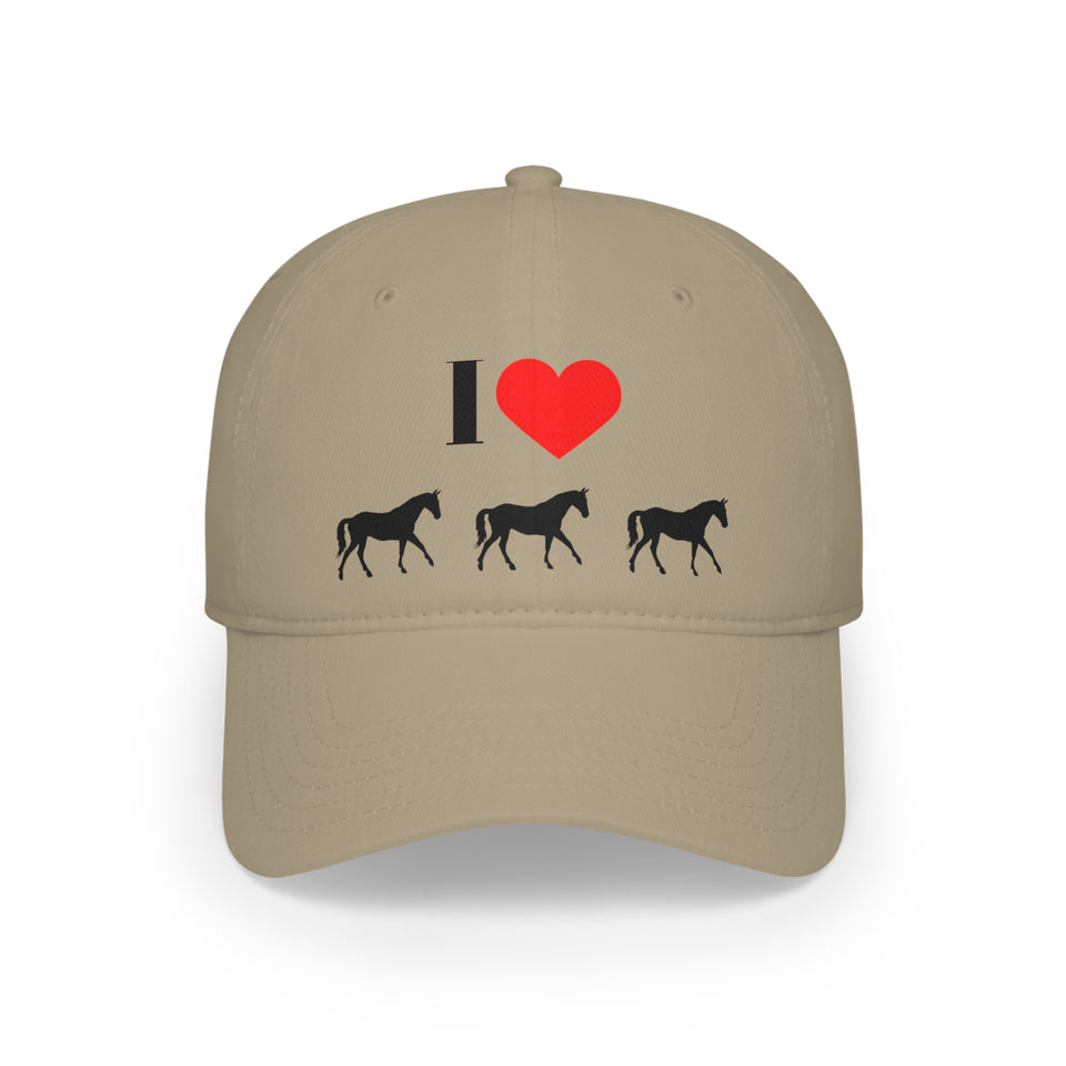 I Love Horses Low Profile Baseball Cap