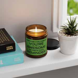 You're Awesome Scented Soy Candle (Multi-Size, Amber Jar)