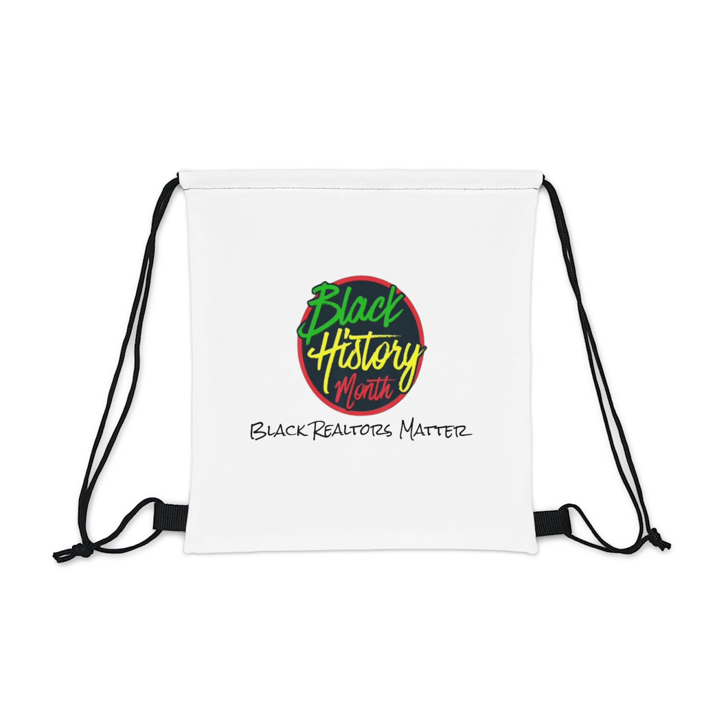 Black Realtors Matter Outdoor Drawstring Bag