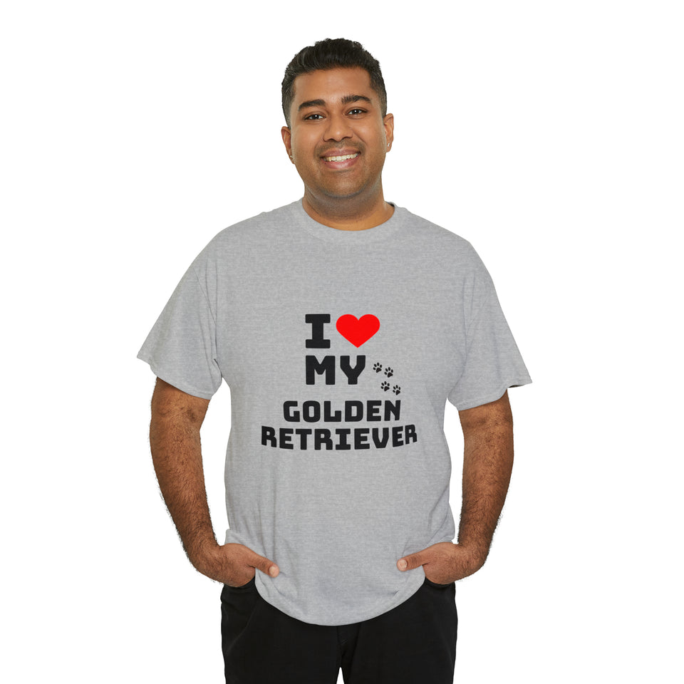 I Love My Golden Retriever Unisex Heavy Cotton Tee