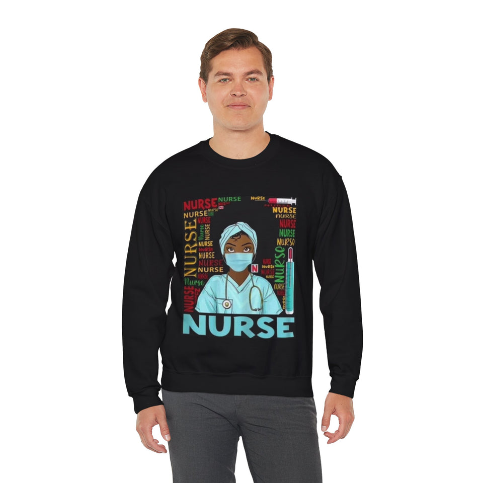 Black Nurse Crewneck Sweatshirt