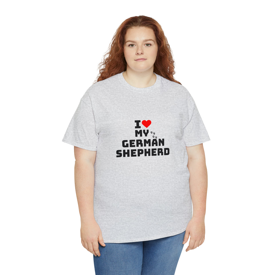 I Love My German Shepherd Unisex Heavy Cotton Tee