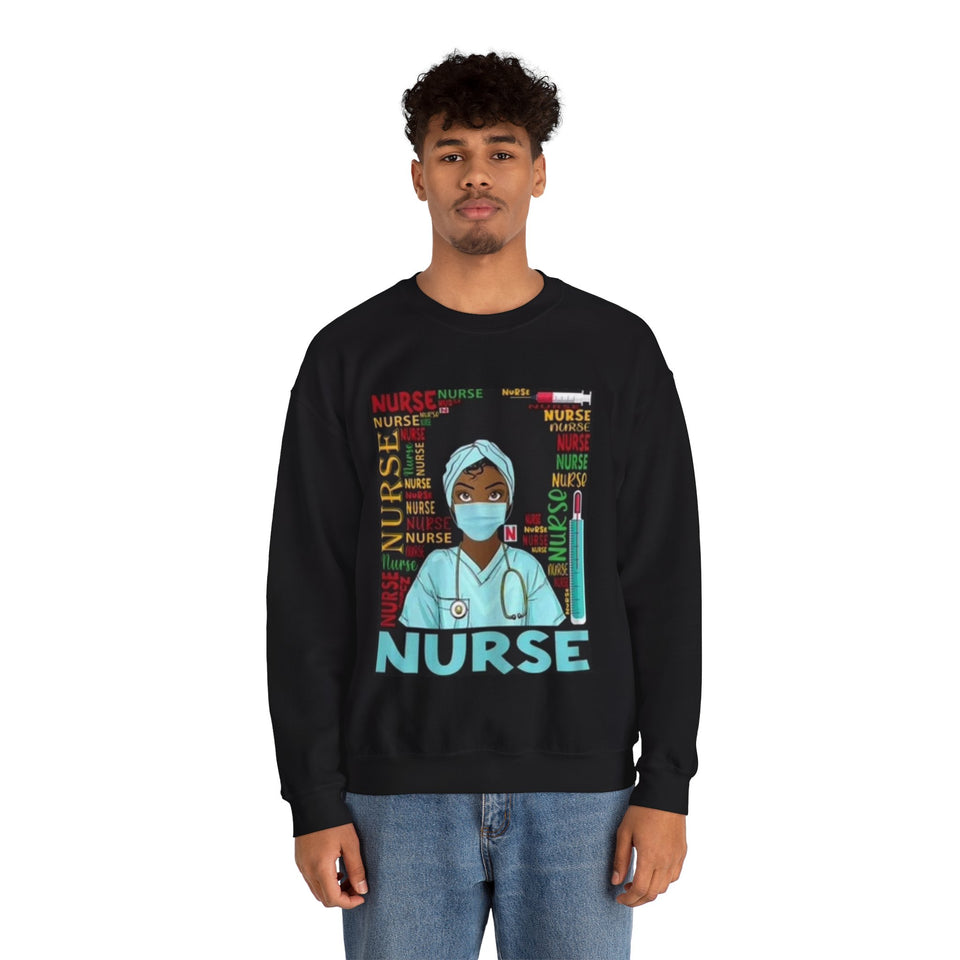 Black Nurse Crewneck Sweatshirt