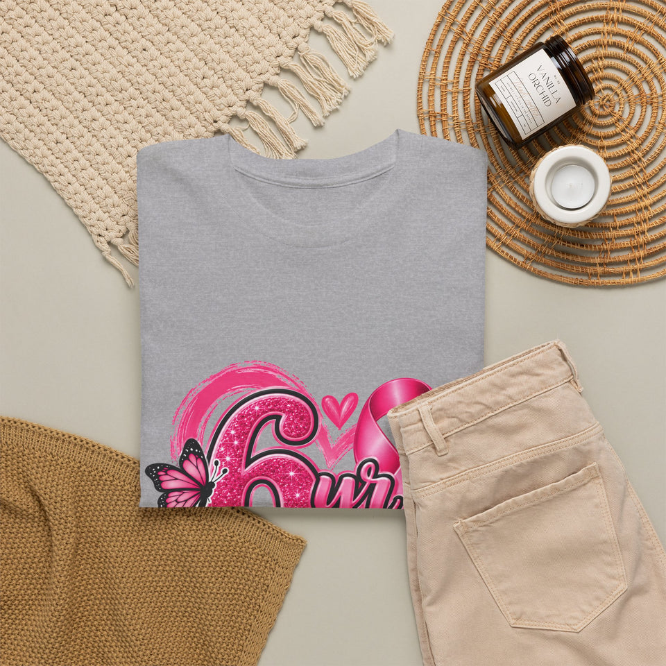 6 Yr Survivor Breast Cancer Awareness Unisex Heavy Cotton Tee