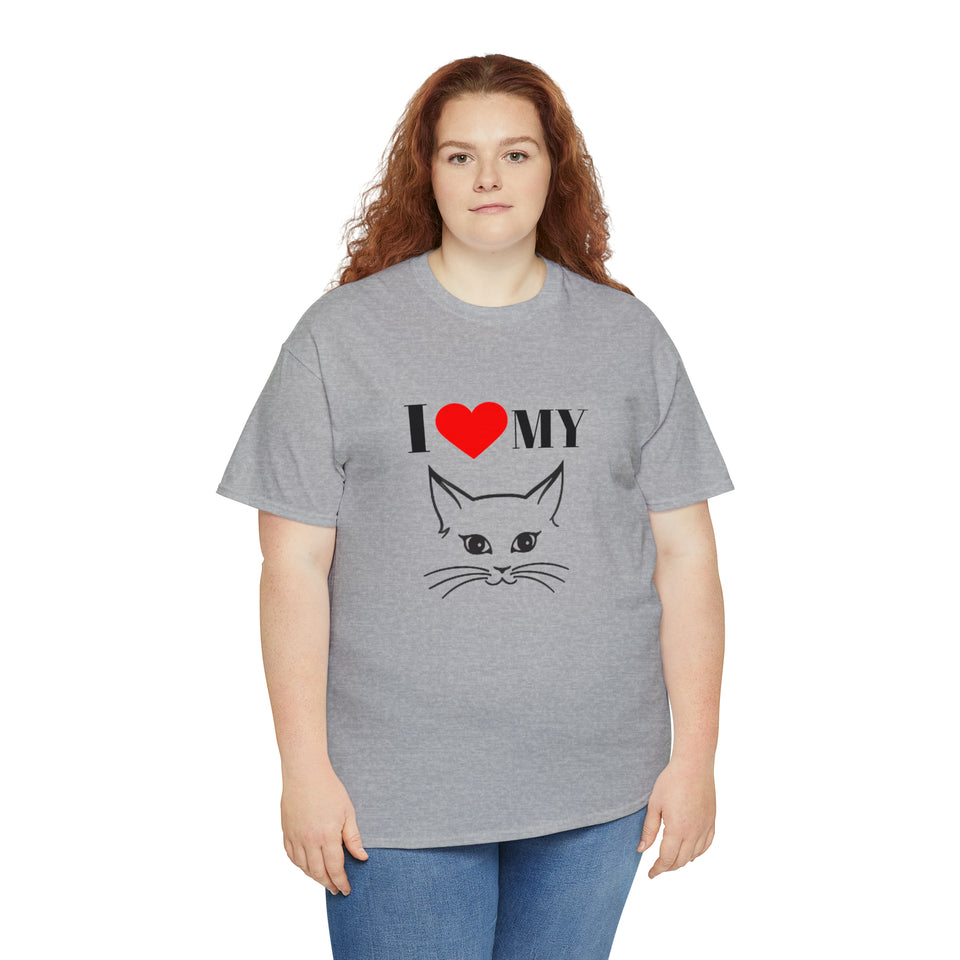 I Love My Cat Unisex Heavy Cotton Tee
