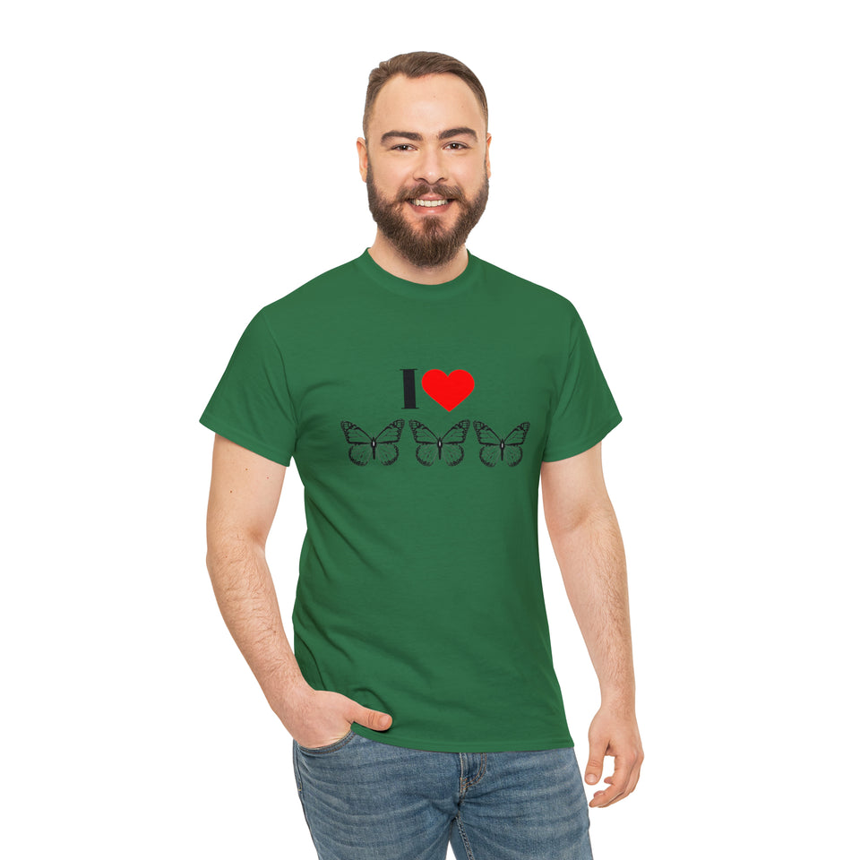 I Love Butterflies Unisex Heavy Cotton Tee